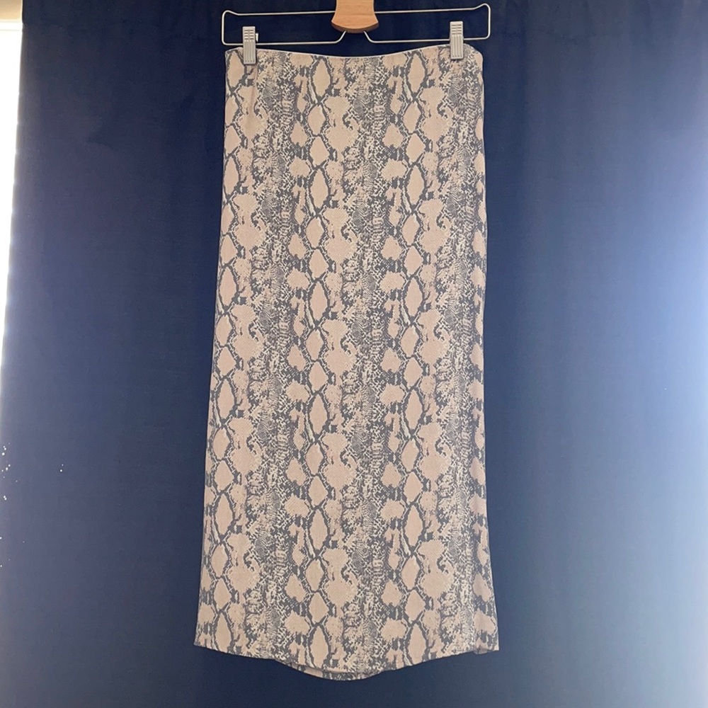 Snake print midi skirt